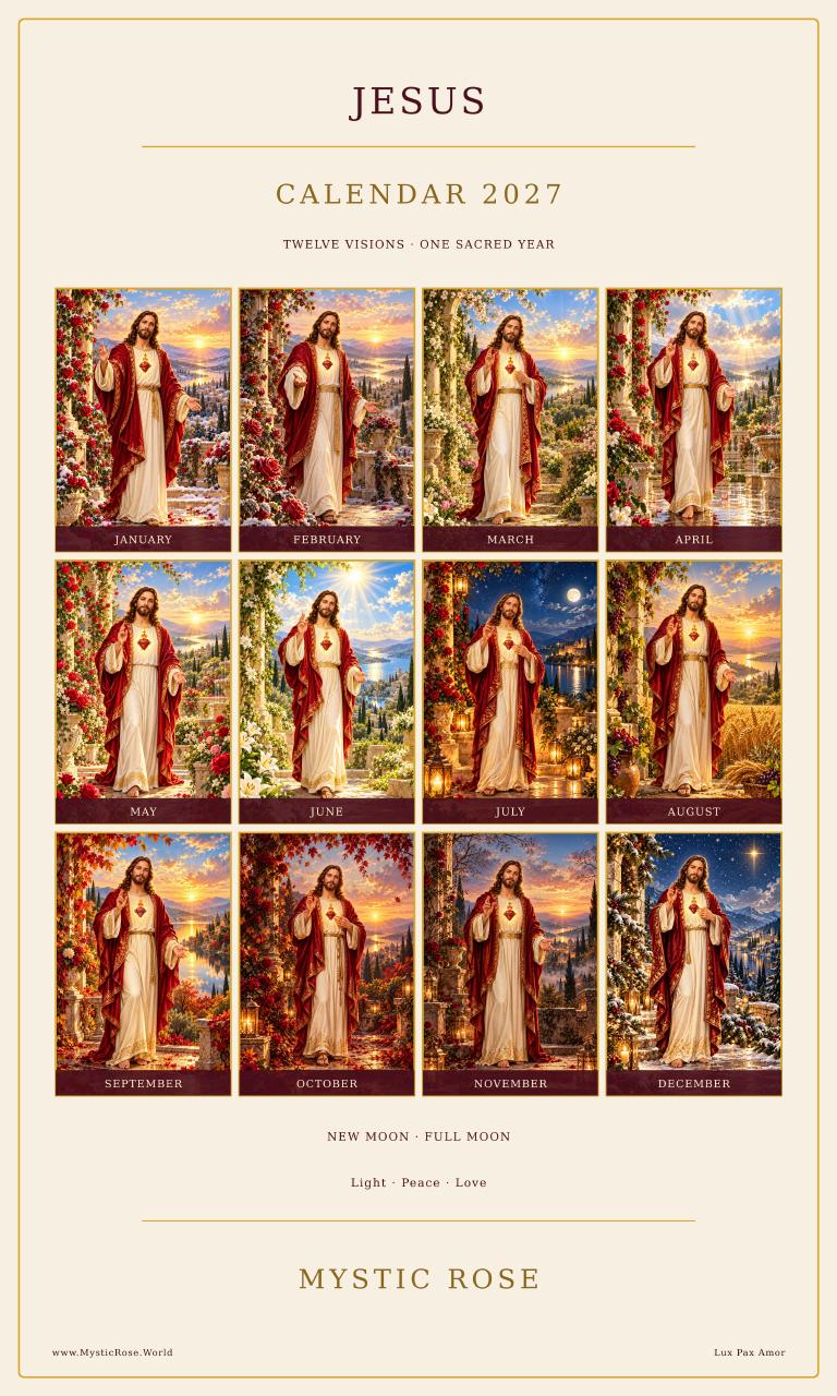Jesus Calendar 2027 · twelve monthly portraits