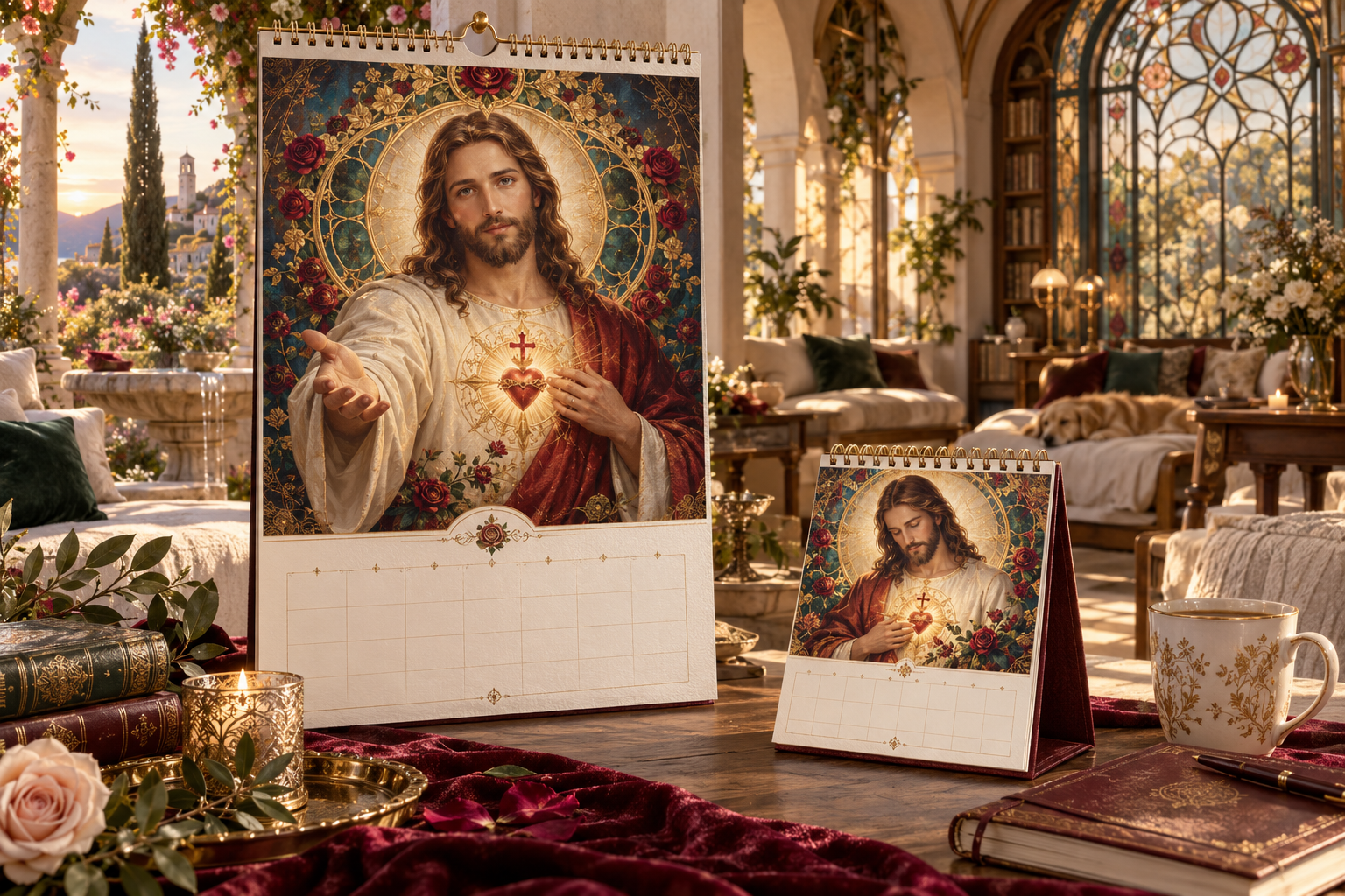 Jesus 2027 wall and table calendar in a restorative sanctuary