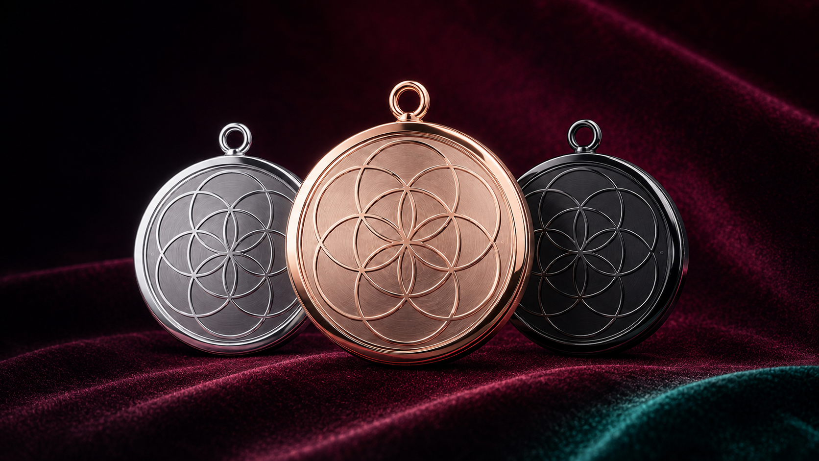 The Talisman jewellery concept in silver, gold and obsidian black
